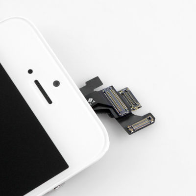 Conjunto branco da substituição do painel LCD do iPhone com as peças pequenas para o digitador da tela de toque do LCD do iPhone 5
