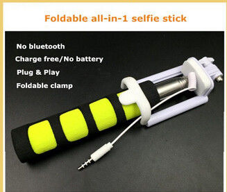 80 सेमी सेल्फी हाथ monopod, केबल के साथ Fodable सेल्फी स्टिक एबीएस