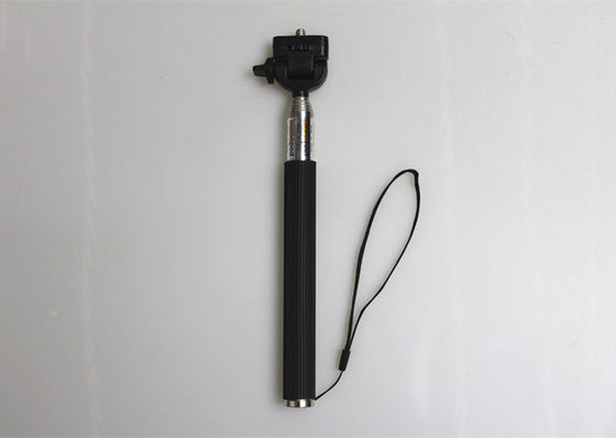 Black Selfie Stick Monopod For Iphone 6 , Aluminum Monopod Selfie Stick Bluetooth