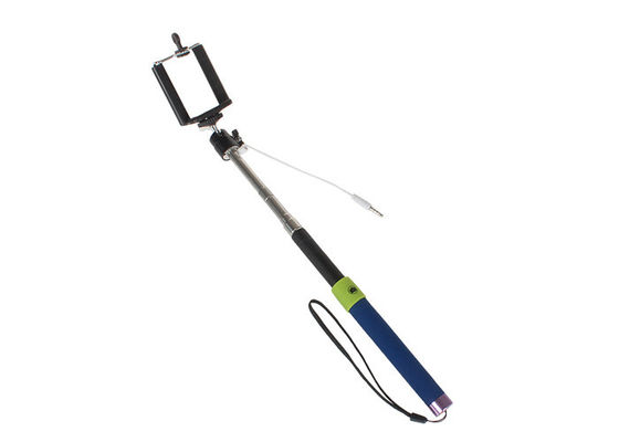 Foldable Monopod Selfie Stick With Cable , Pocket Wired Selfie Monopod