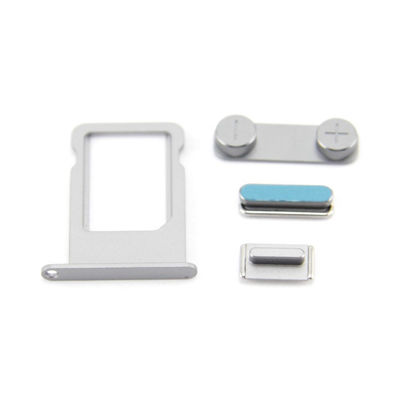 piezas de recambio del iPhone 5S 4 EN 1 llave muda del interruptor, del botón de encendido y del volumen con la bandeja de tarjeta de Sim