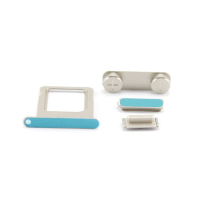 Sliver Mute Switch , Power Button and Volume Key with Sim Card Tray 4 IN 1 for iPhone 5S Replace Parts