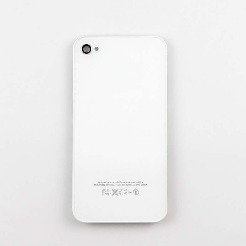 iPhone 4 교체 부분 로고 없는 유리제 건전지 문을 위한 백색 뒤표지 주거